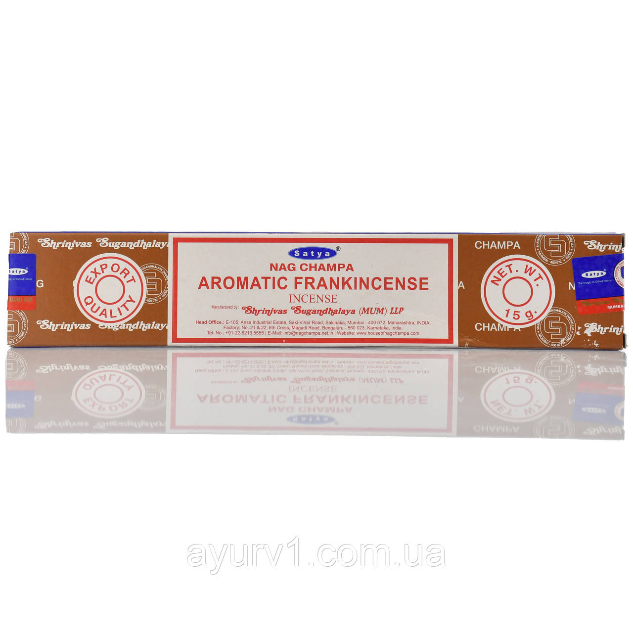 Аромапалочки Пахощі пилкові Aromatic Frankincense, Сатья Satya 15g