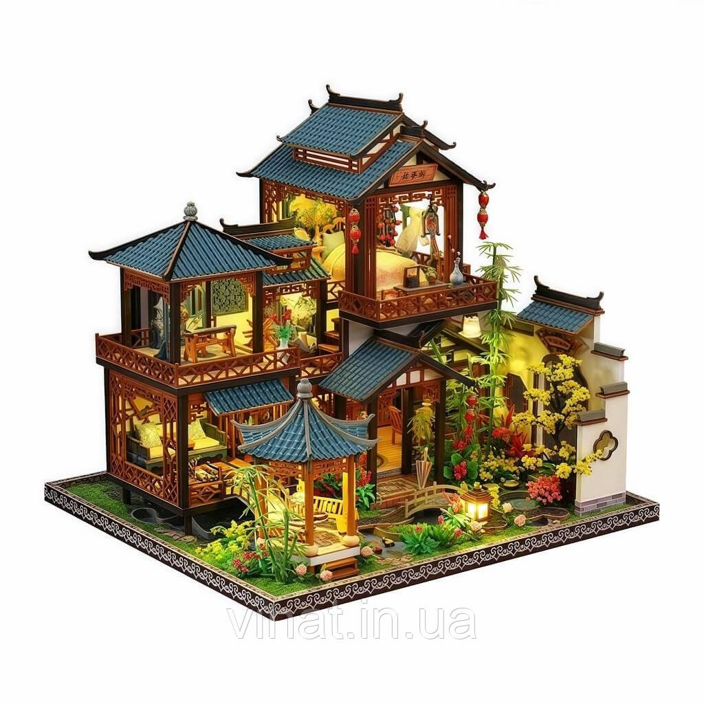 Румбокс Східний Будинок Гармонії DIY Elegant Orchid Pavilion Інтер'єрний конструктор P019, фото 1