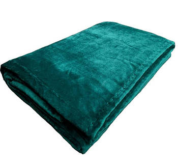 Плюшевий плед на косметологічну кушетку, смарагдовий колір в салони краси, масажні кабінети, спа салони, для дому