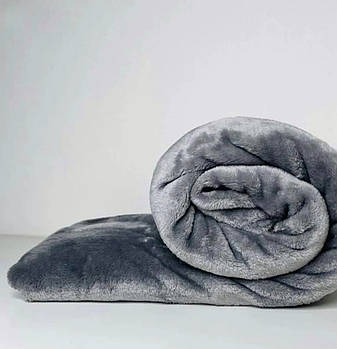 Плюшевий плед на косметологічну кушетку, сірий в салони краси, масажні кабінети, спа салони, для дому