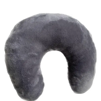 Плюшева підголовник-подушка "Підкова" сіра для косметологічної кушетки та масажного столу