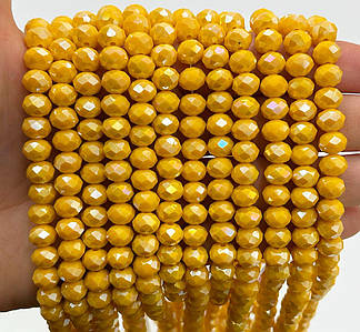 Намистини рондель / 8*6 мм / Кількість: 62-70 шт / Непрозорий / Цитрусовий з АБ №13