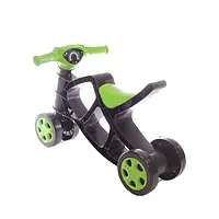 💚Біговел каталка дитячий, ролоцикл толокар чотириколісний Doloni Мінібайк 0136/01 Чорний з зеленим