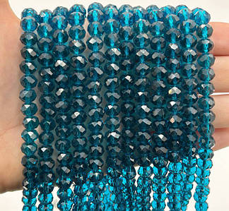 Намистини рондель / 8*6 мм / Кількість: 62-70 шт / Прозорий / Морський №24