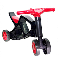 💚Біговел каталка дитячий, ролоцикл толокар чотириколісний Doloni Мінібайк 0136/01 Чорний з червоним