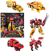 Ігровий набір з роботом-трансформером DINOSTER - РАПТОР ТРОН (2 машини, динозавр)