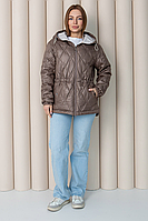 Жіноча демісезонна куртка Еліна беж у розмірах 44-58