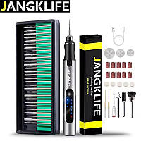Акумуляторний гравер ручка Jangklife E-108 + насадки 56 шт. / Ручка гравер / Гравер на акумуляторі