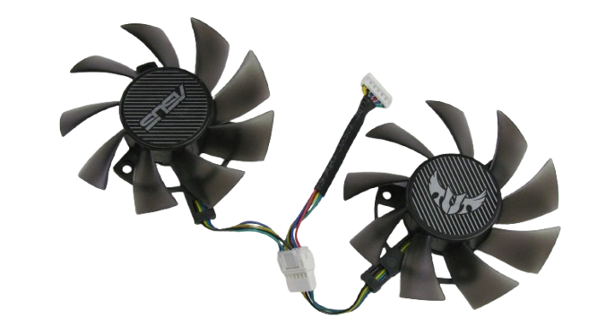 Вентилятор (кулер) FirstD 34433 для відеокарти Asus TUF RTX 2060 \ GTX 1660 \ 1650 Комплект 2шт (FD8015U12D)