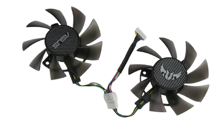 Вентилятор (кулер) FirstD 34433 для відеокарти Asus TUF RTX 2060 \ GTX 1660 \ 1650 Комплект 2шт (FD8015U12D), фото 1