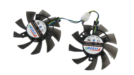 Вентилятор (кулер) FirstD 34433 для відеокарти Asus TUF RTX 2060 \ GTX 1660 \ 1650 Комплект 2шт (FD8015U12D), фото 2