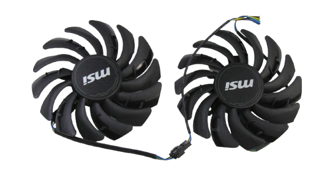 Вентилятор (кулер) Power Logic 35386 для відеокарт MSI Armor GTX 1060/1070/1080 Комплект 2шт (PLD09210S12HH)