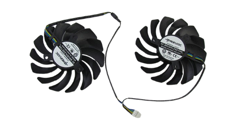 Вентилятор (кулер) Power Logic 35386 для відеокарт MSI Armor GTX 1060/1070/1080 Комплект 2шт (PLD09210S12HH), фото 2