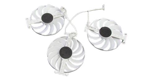 Вентилятор (кулер) Everflow 51697 для відеокарт Asus ROG Strix White RTX 3090 3080 3070 комплект 3шт (T129215SU), фото 2