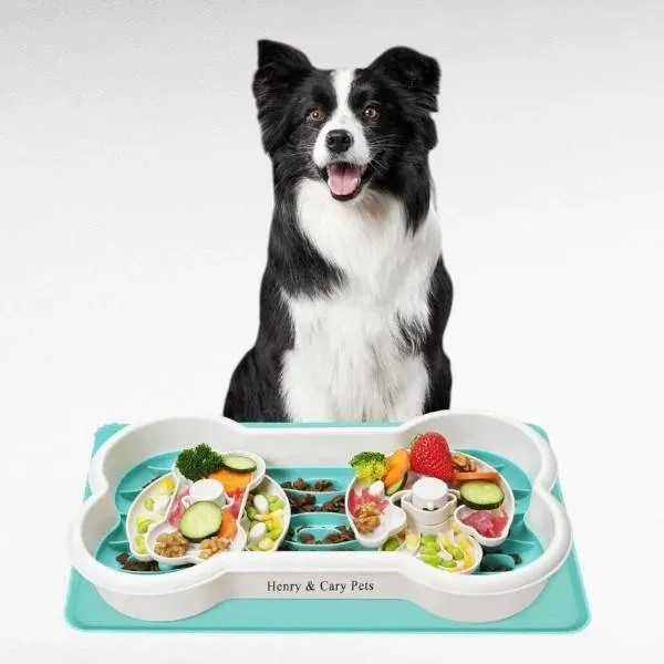 Миска для годування собак у формі кісточки із силіконовим килимком Henry Cary, фото 1