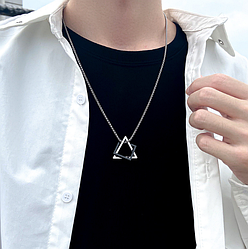 Чоловічий кулон на ланцюжку на шию трикутники ЧК-016