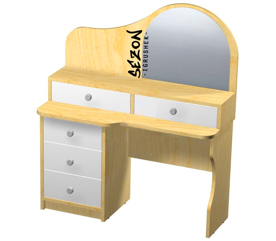 Ігрова зона Перукарня із дзеркалом, тумбою з ящиками, додатковими ящиками під стільницею ST-262, фото 1