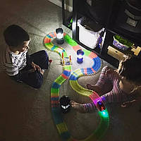 Ігровий автотрек (360 деталей), Конструктор дорога для машинок, Траса дитяча світна, Дитячий розвивальний трек, TPY