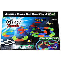 Дитяча іграшкова перегонова траса, М'який світний трек для машинок (360 деталей), Автотрек дитячий, TPY