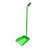 Совок для сміття металевий з довгою ручкою h=75 см та бортиком 4 см Салатовий