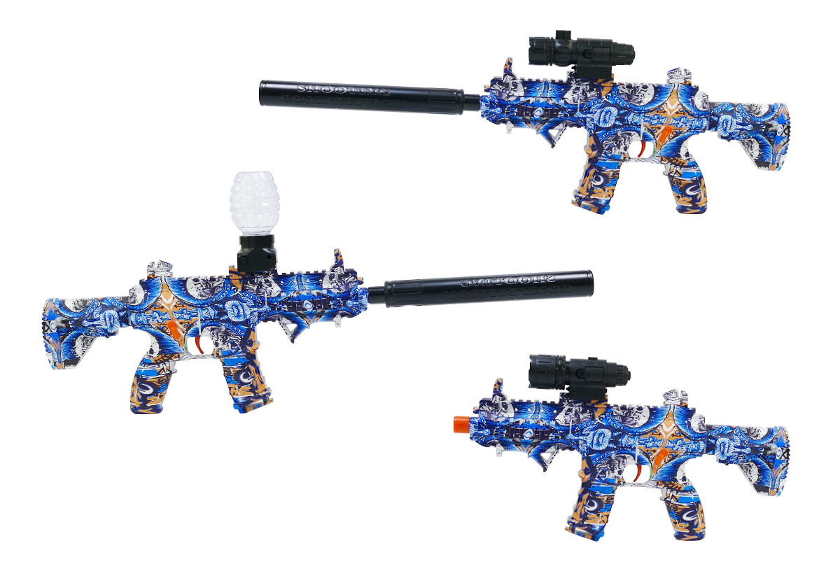 Електричний Бластер M416 Blue стріляючий Гідрогелевими кульками Orbeez 30 000 шт (00400)