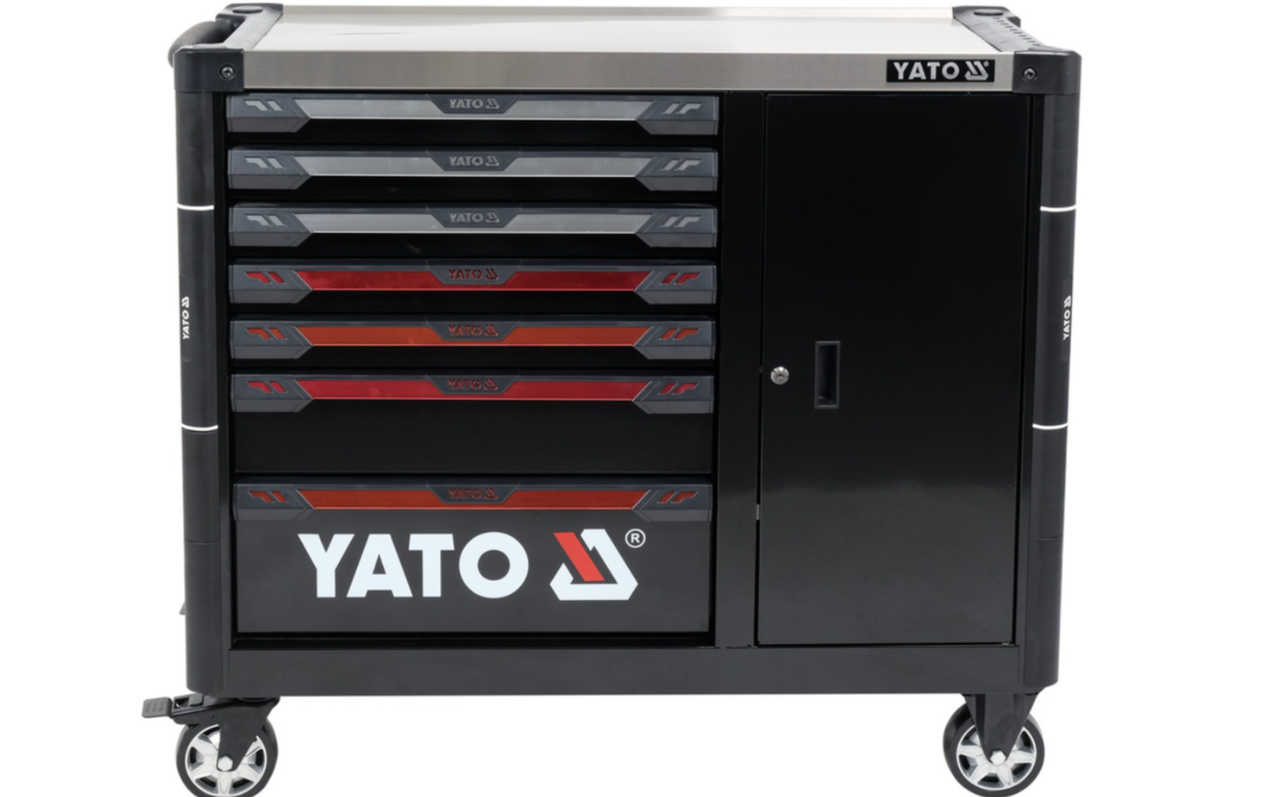 Сервісна шафа на 7 ящиків із замком для відкриття YATO YT-09033