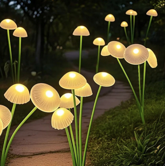 Садовий світильник на сонячних батареях Mushroom 10led Warm white  комплект 2шт, фото 1