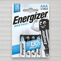 Батарейка лужна Energizer Max Plus alkaline LR3, AAA, 1,5V, 4шт/уп