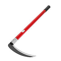 Міні коса нерозкладна ручна на заклепках підкосок серп садовий з червоною ергономічною ручкою 65 см