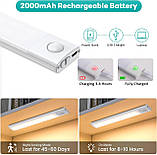 Кухонні світильники Forepin Under Cabinet, 3шт. 40 світлодіодних світильників з датчиком руху з магнітною смугою, 20 см USB, фото 4