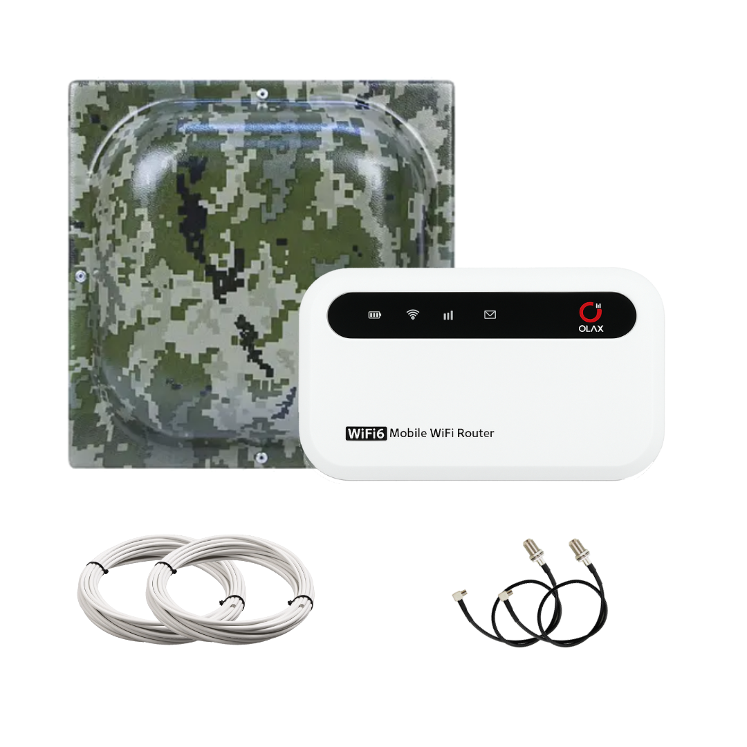 4G комплект роутер Olax 985 + антена Мілітарі MarketNet T800 18 дБ 900/1700-2700 МГц