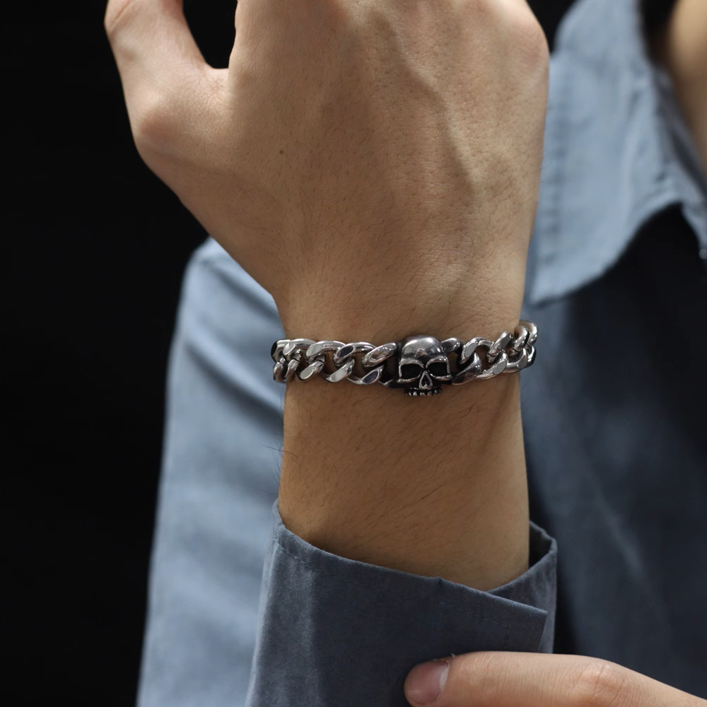 Чоловічий браслет із черепом «Steel King», фото 1