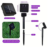 Гірлянда на сонячній батареї 20 LED 5м Фіолетовий святкове освітлення саду вулиці підсвітка прикраси ландшафту клумби, фото 3