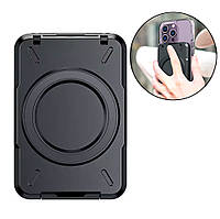 Магнітний гаманець і тримач карток з RFID-блокуванням для iPhone Підставка Чорна