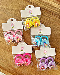 Резинки для волосся дитячі 10 пар/уп КВІТКА ТА БДЖІЛКА