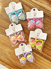 Резинки для волосся дитячі 10 пар/уп ПОЛУНИЦЯ БРЕНД