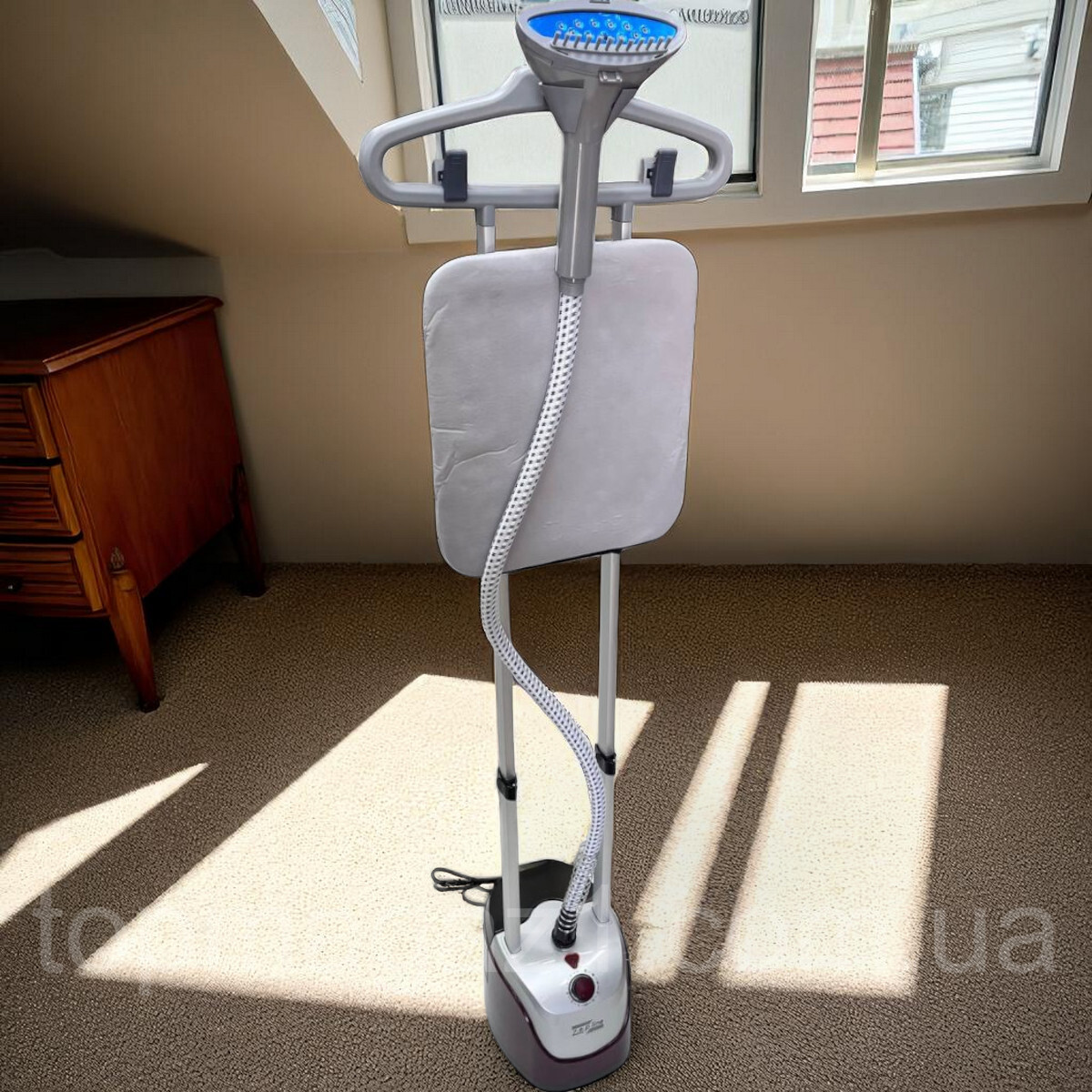 Вертикальний відпарювач Zepline 3500 Вт на телескопічній стійці з баком 2.5 л і функцією самоочищення, фото 1