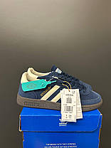 Жіночі кросівки Adidas Handball Spezial Blue White Night Indigo Адідас Спешіал Індиго сині замша демісезон, фото 2