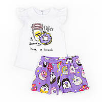 Яскравий комплект для дівчинки майка та шорти Donut