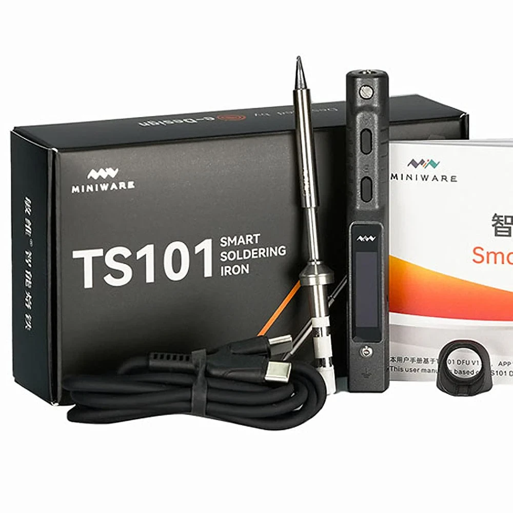 Розумний паяльник MINIWARE TS101 USB-C PD 90Вт та DC 65W + Жало TS-BC2