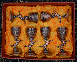 Оригінальний сувенірний подарунковий набір із 6 чарок 30 мл з покриттям під бронзу