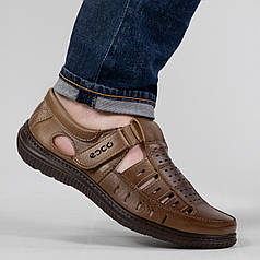 Сандалі чоловічі бежеві класичні з шкіри (Б 9 беж)