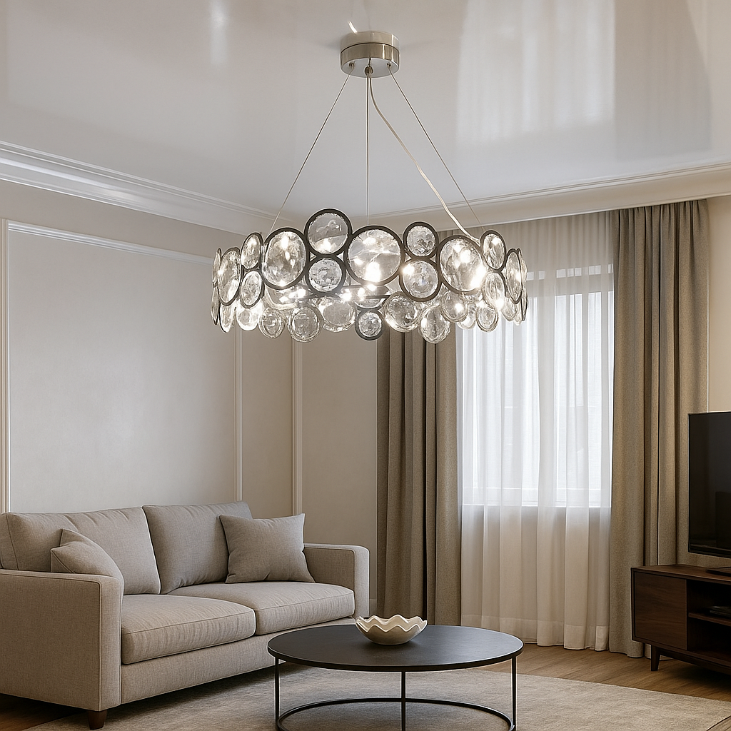 Кругла підвісна люстра Artlight цоколь E14 ламп 9 шт колір Хром P810/600CH, фото 1