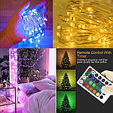 Світлодіодні гірлянди FANSIR, 2 комплекти 50 світлодіодів з живленням від USB, багатобарвних гірлянд, що змінюються, з пультом, фото 5