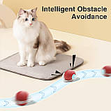 Розумний інтерактивний котячий м'яч - плюшева розумна автоматична іграшка для кішок з підсвічуванням, інтерактивна іграшка, фото 3