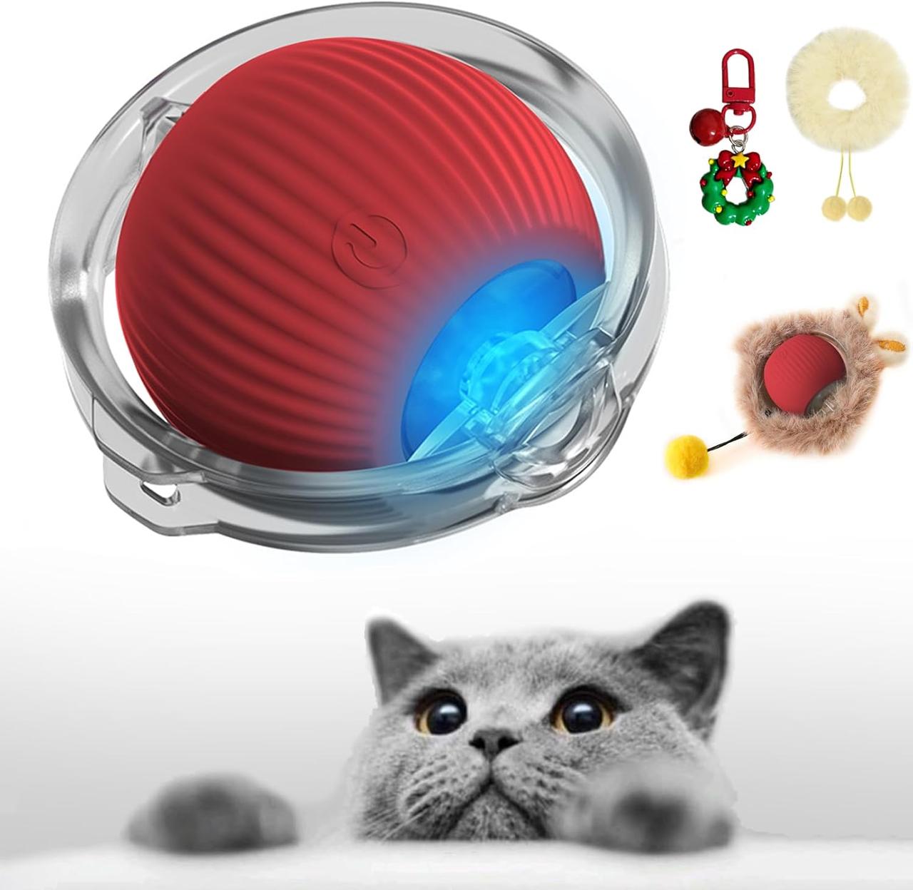 Розумний інтерактивний котячий м'яч - плюшева розумна автоматична іграшка для кішок з підсвічуванням, інтерактивна іграшка, фото 1