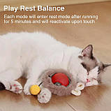 Розумний інтерактивний котячий м'яч - плюшева розумна автоматична іграшка для кішок з підсвічуванням, інтерактивна іграшка, фото 6