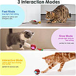 Розумний інтерактивний котячий м'яч - плюшева розумна автоматична іграшка для кішок з підсвічуванням, інтерактивна іграшка, фото 7