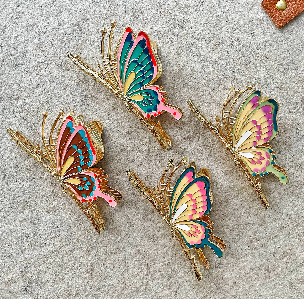 Краб для волосся оптом 10*5*1,5 см метал 4 шт/уп ЗОЛОТО МЕТЕЛИКИ, фото 1