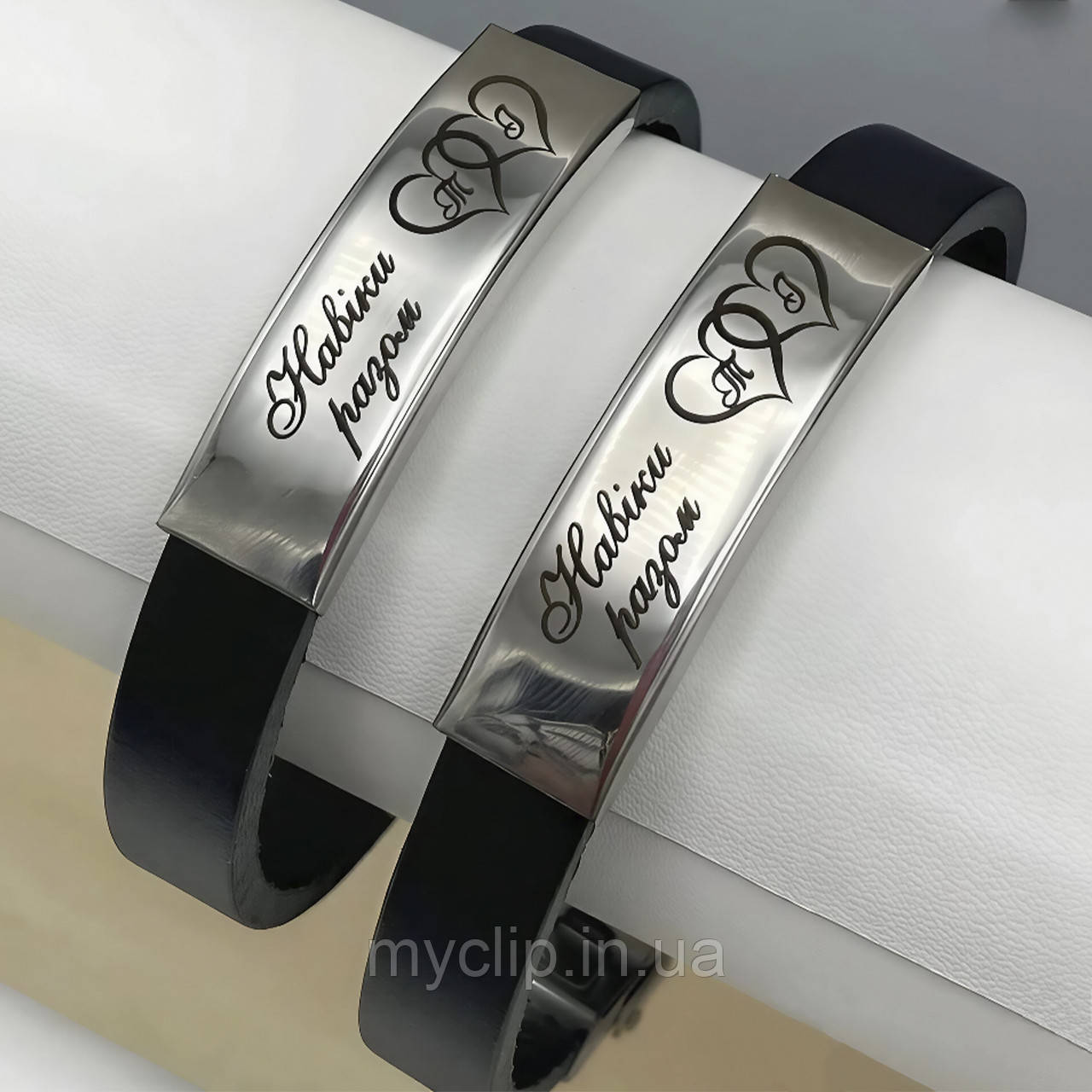 Парні браслети з натуральної шкіри з індивідуальним гравіюванням. Ручна робота, власне виробництво!, фото 1